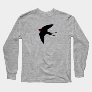 Clean and subtle design of a Swallow bird in a flight Long Sleeve T-Shirt